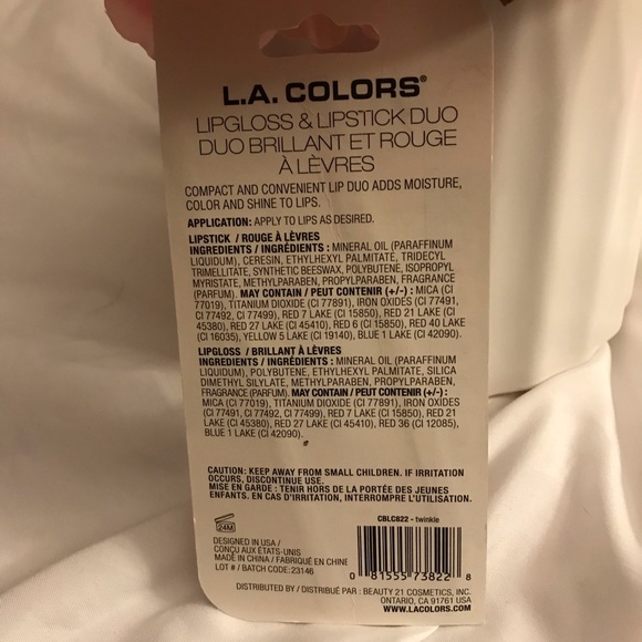Lip Duo Gloss/Lipstick in twinkle by L.A. Colors - Picture 2 of 8